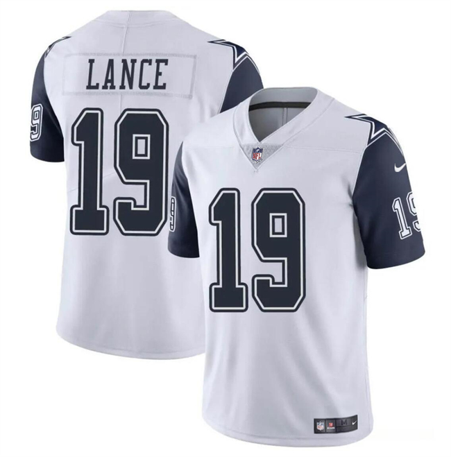 Men's Dallas Cowboys #19 Trey Lance White Color Rush Limited Stitched Football Jersey